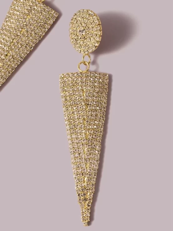 One pair Rhinestone Decor Triangle Drop Earrings - Image 3
