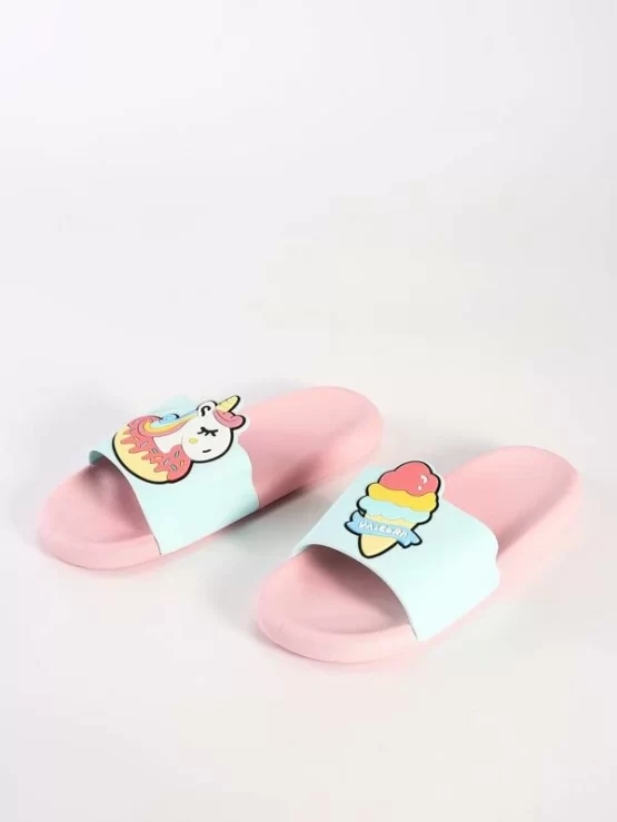 Toddler Girls One Pair Cartoon Graphic Sliders - Image 2
