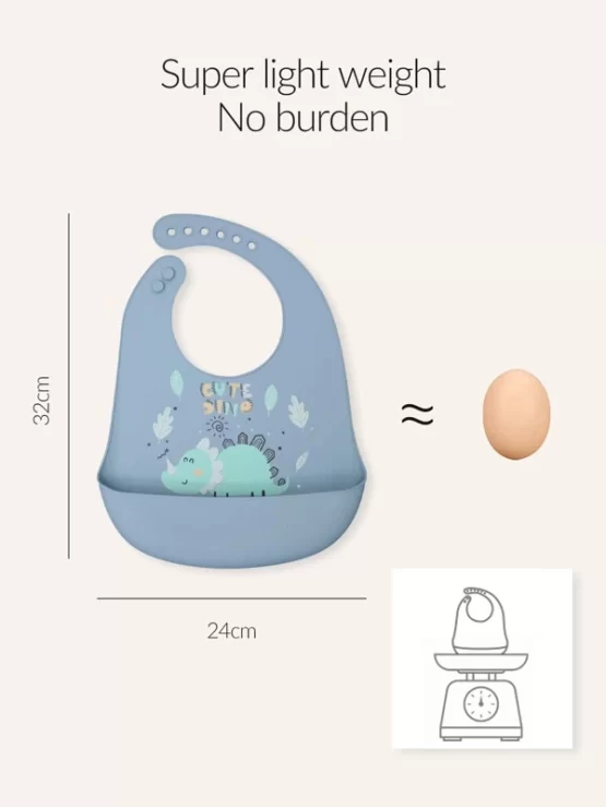 Baby One Piece Silicone Washable Reusable Bib - Image 3