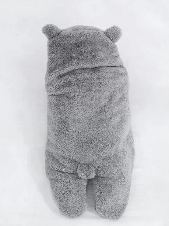 Baby Unisex 3D Ear Hooded Flannel Swaddling Blanket - Image 6