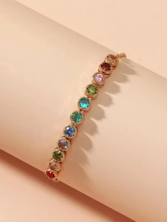 Glamorous Multicolor Zircon Decor Bracelet - Image 2