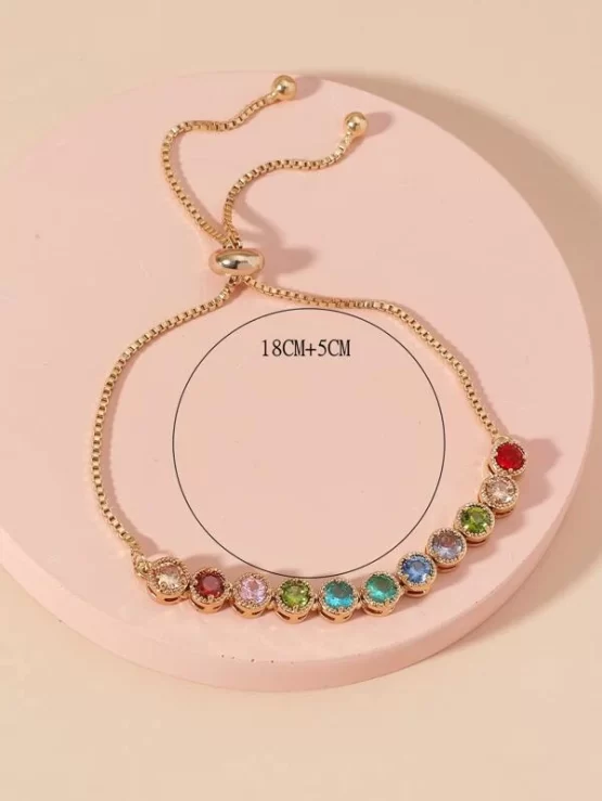 Glamorous Multicolor Zircon Decor Bracelet - Image 3