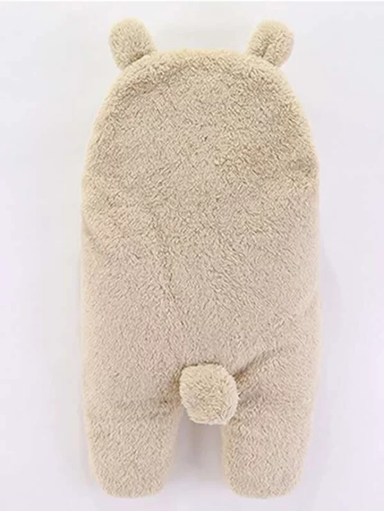 Baby Unisex 3D Ear Hooded Flannel Swaddling Blanket - Image 5