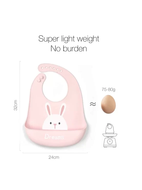 Baby One Piece Cartoon Rabbit Pattern Bib - Image 3