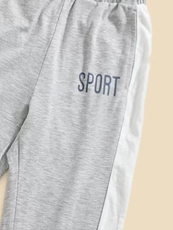 Boys Letter and Color Block Top & Sweatpants - Image 3