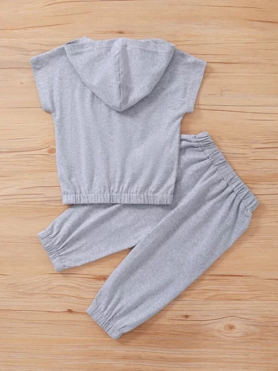 Toddler Boys Slogan Graphic Hooded Tee & Sweatpants - Image 2