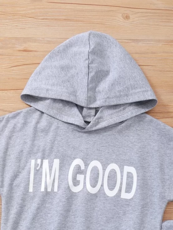 Toddler Boys Slogan Graphic Hooded Tee & Sweatpants - Image 3