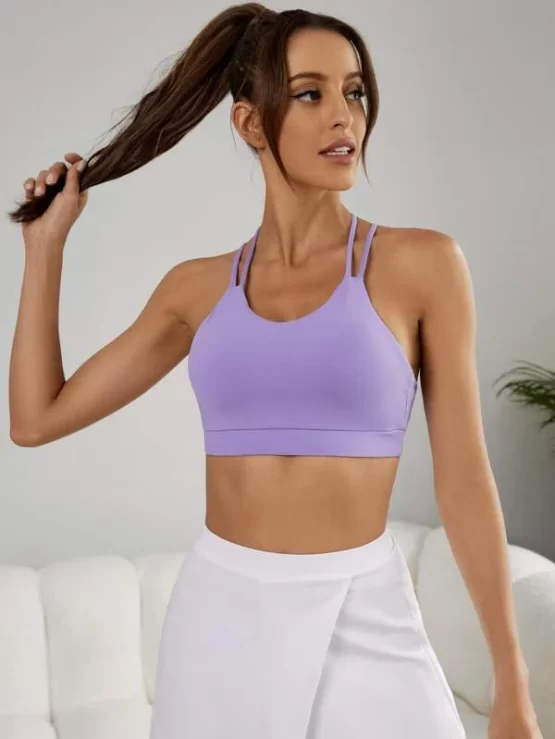 Breathable Softness Criss Cross Back Sports Bra - Image 3