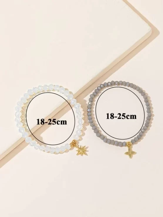 Two Pieces Fashionable Crystal Beaded Bracelet - Image 3