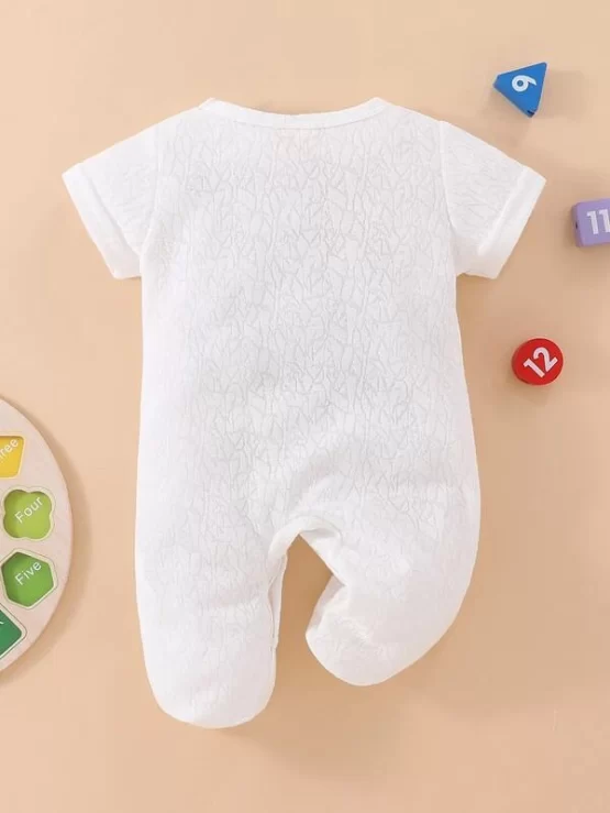 Baby Slogan Footed Sleep Graphic Jumpsuit - Image 3