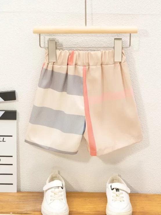Toddler Boys Plaid Pocket Elastic Waist Shorts - Image 2