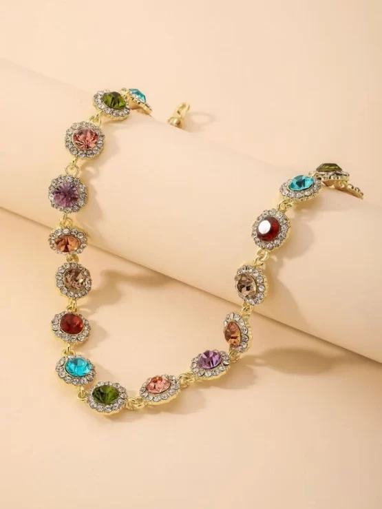 Glamorous Multicolor Rhinestone Decor Choker - Image 3