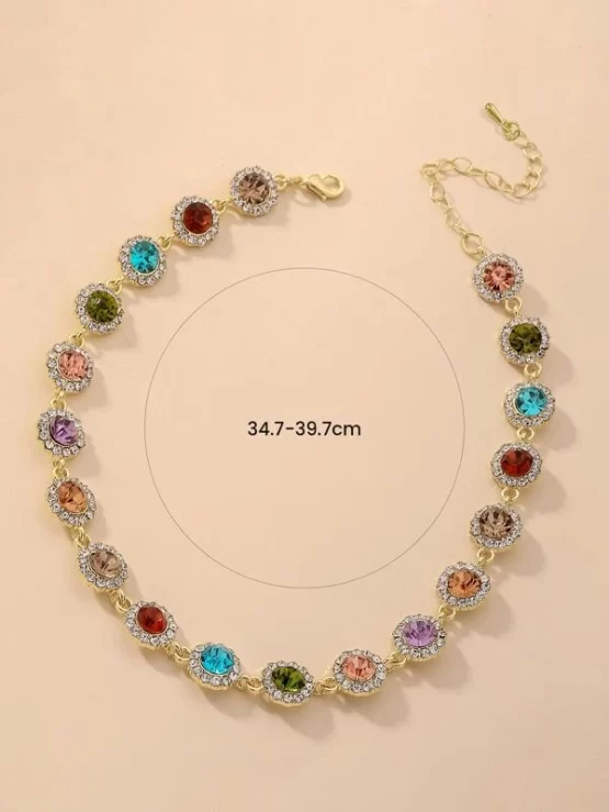 Glamorous Multicolor Rhinestone Decor Choker - Image 2