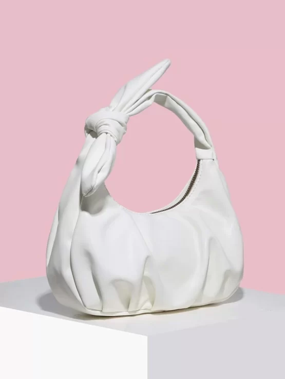 Fashionable Small One Piece Knot Decor Ruched Bag - Image 3