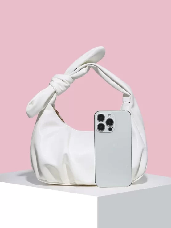 Fashionable Small One Piece Knot Decor Ruched Bag - Image 2