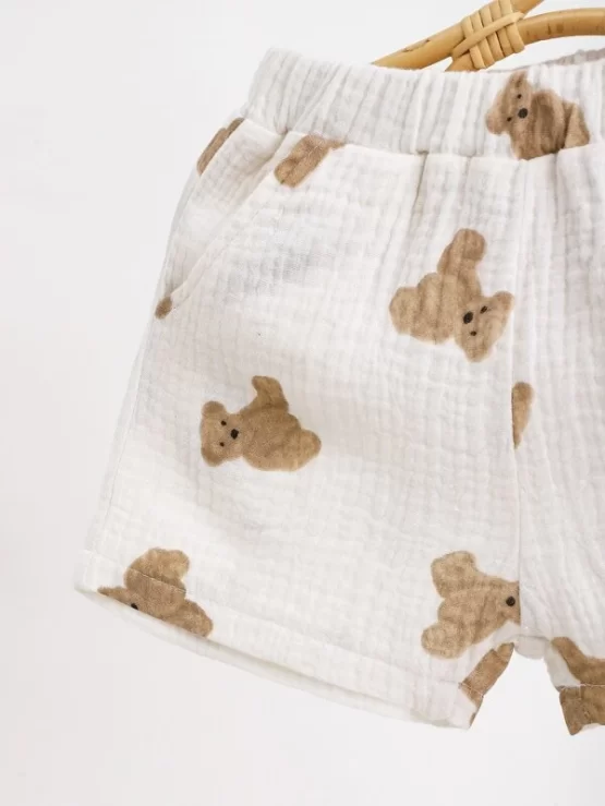 Baby Cartoon Button Front Graphic Shirt & Shorts - Image 2