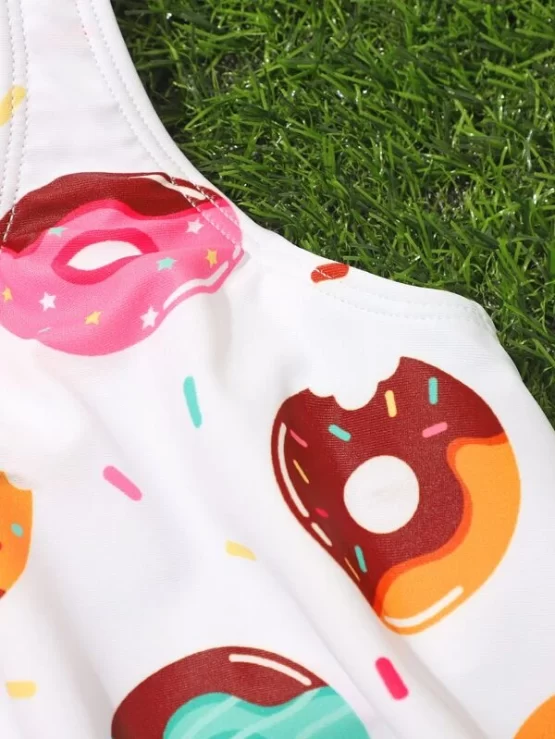 Baby Random Donut Print Cut Out One Piece Swimsuit - Image 3