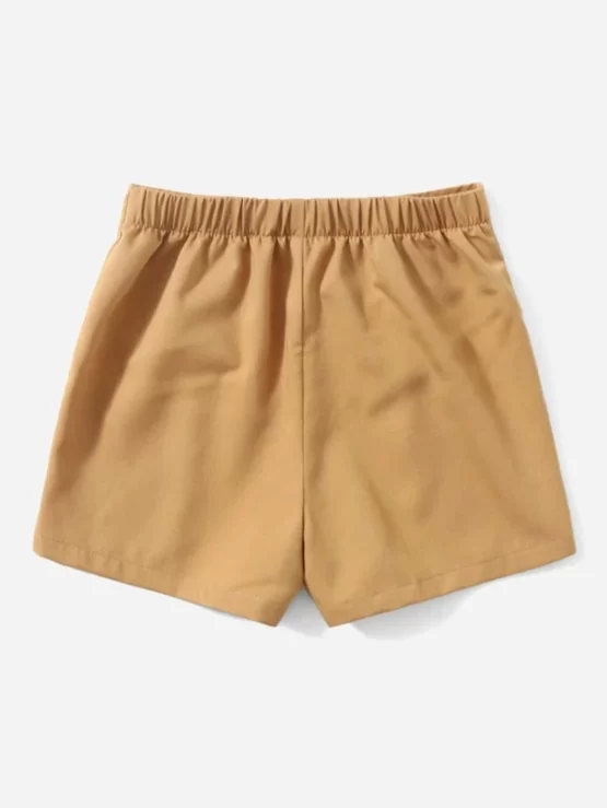 Girls Button Wide Leg High Waist Front Shorts - Image 4