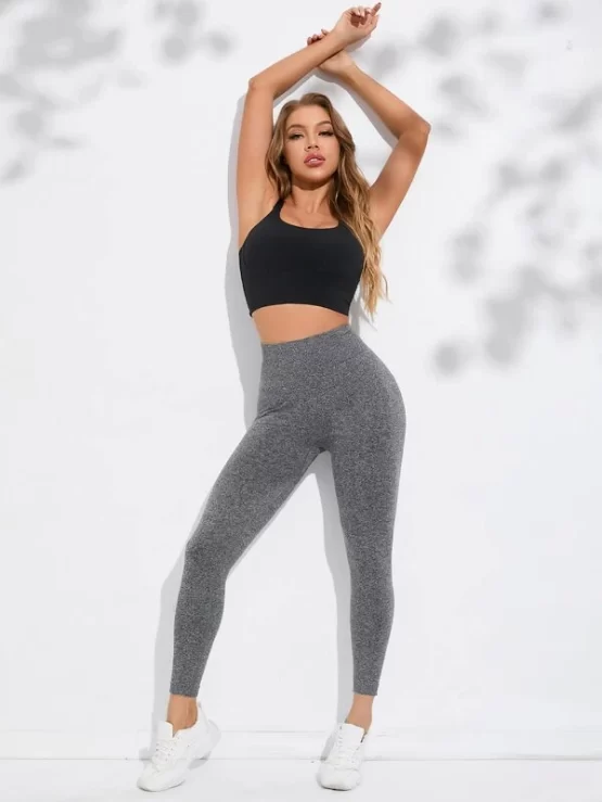 Seamless Wide Waistband Sports Leggings - Image 8