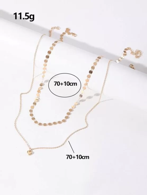 Fashionable Two Pieces Heart Charm Waist Chain - Image 2