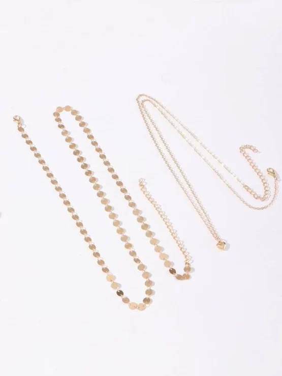 Fashionable Two Pieces Heart Charm Waist Chain - Image 3