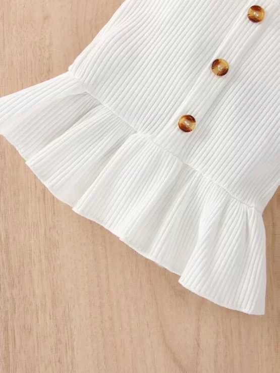 Baby Ruffle Hem Cami Top & Flared Leg Pants - Image 3