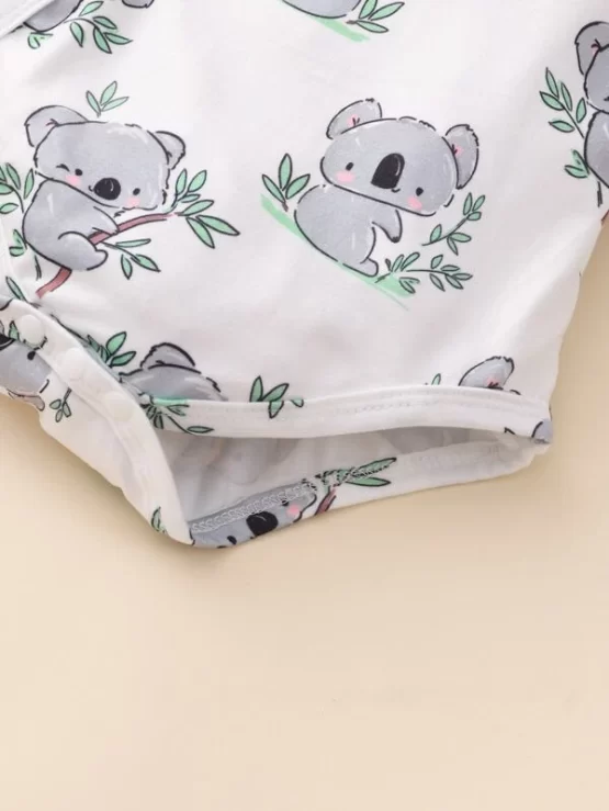 Baby Allover Koala Print V Neck Tee Bodysuit & Hat - Image 2