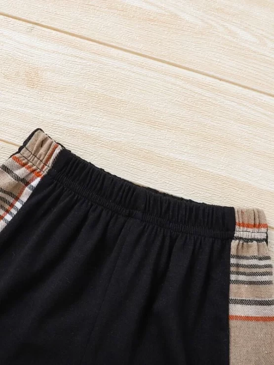 Baby Plaid Patched Pocket Polo Shirt & Shorts - Image 3