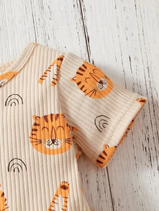 Baby Cartoon Graphic Rib-Knit Tee & Shorts - Image 2