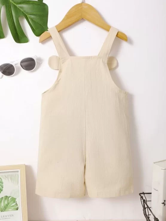 Baby Cartoon Graphic 3D Ear Design Overalls Romper - Image 3
