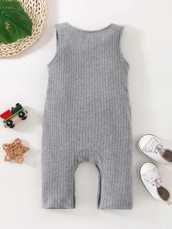 Baby Cartoon Graphic Pocket Patched Tank Graphic Jumpsuit - Image 5
