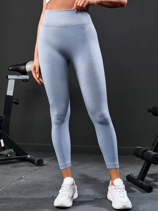 Seamless Wide Waistband Sports Leggings - Image 3