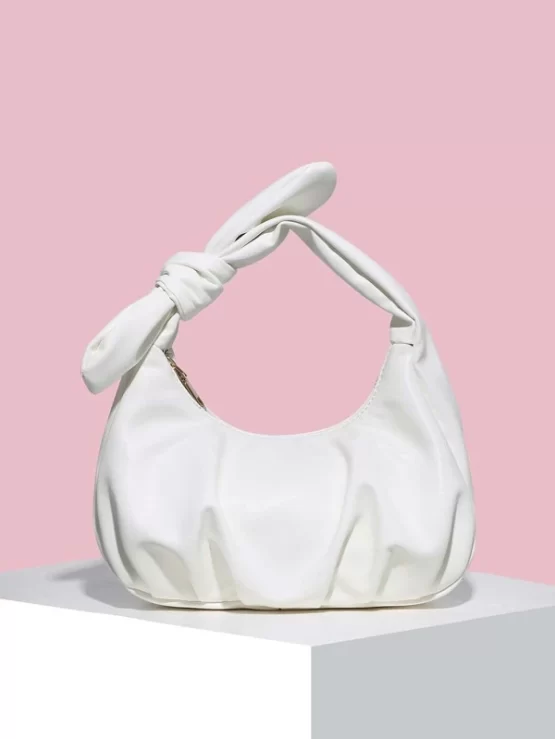 Fashionable Small One Piece Knot Decor Ruched Bag