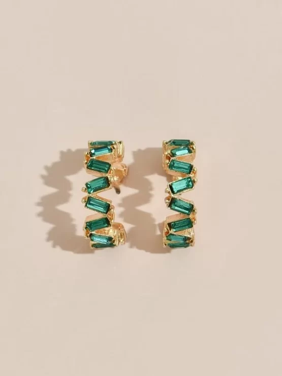 Fashionable Rhinestone Cuff Hoop Decor Earrings