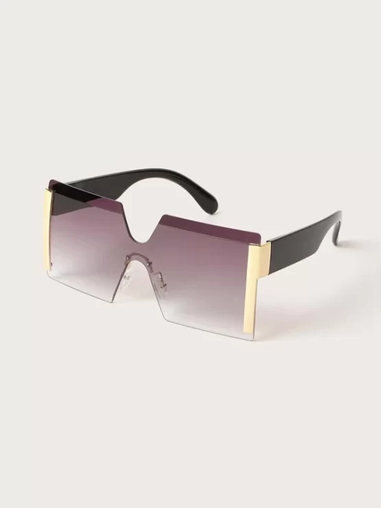 One Piece Rimless Square Frame Fashion Glasses - Image 2