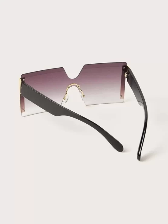 One Piece Rimless Square Frame Fashion Glasses - Image 3