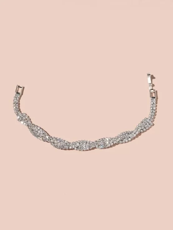 Glamorous One Piece Rhinestone Decor Bracelet - Image 2