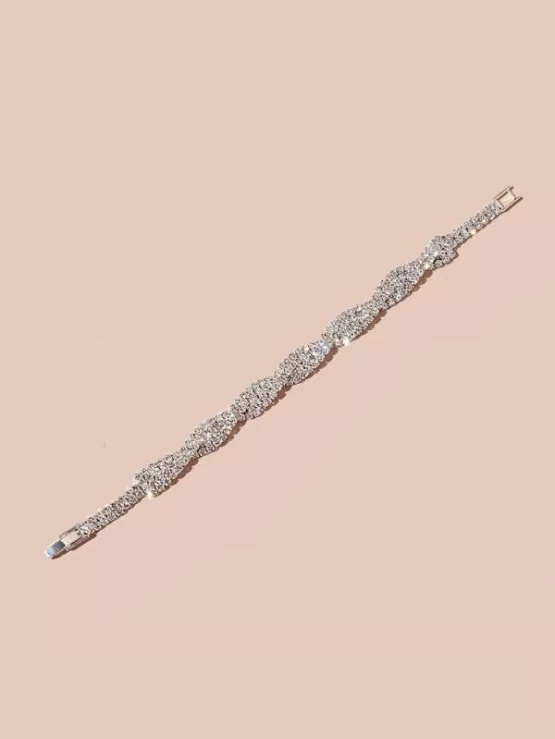 Glamorous One Piece Rhinestone Decor Bracelet - Image 3