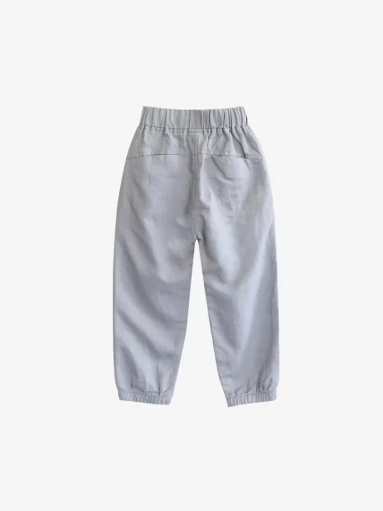Boys Casual Solid Tapered Elastic Waist Pants - Image 4