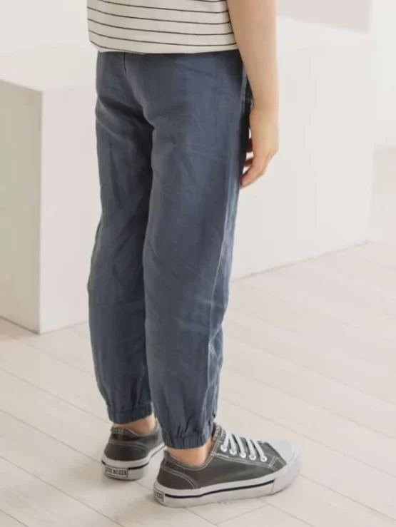 Boys Casual Solid Tapered Elastic Waist Pants - Image 8