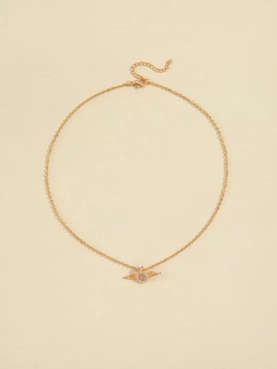 Rhinestone Fashionable Round Charm Necklace - Image 2