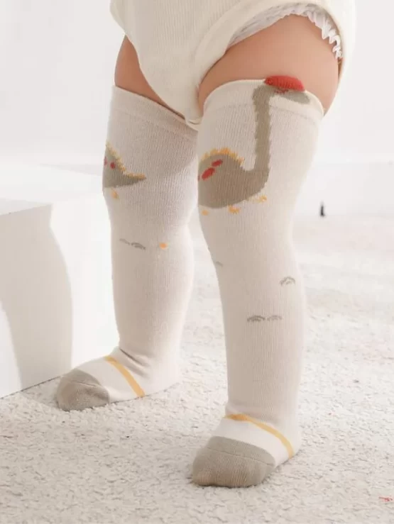 Baby Cartoon Dinosaur Print Over The Knee Socks - Image 10