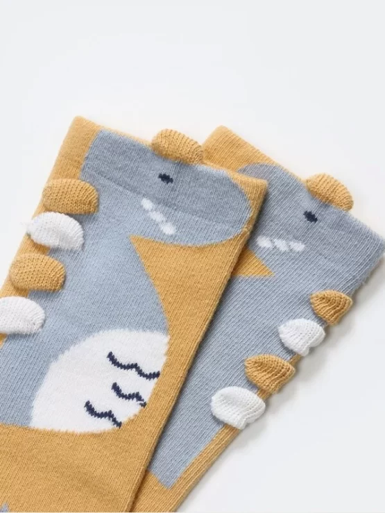 Baby Cartoon Dinosaur Print Over The Knee Socks - Image 3