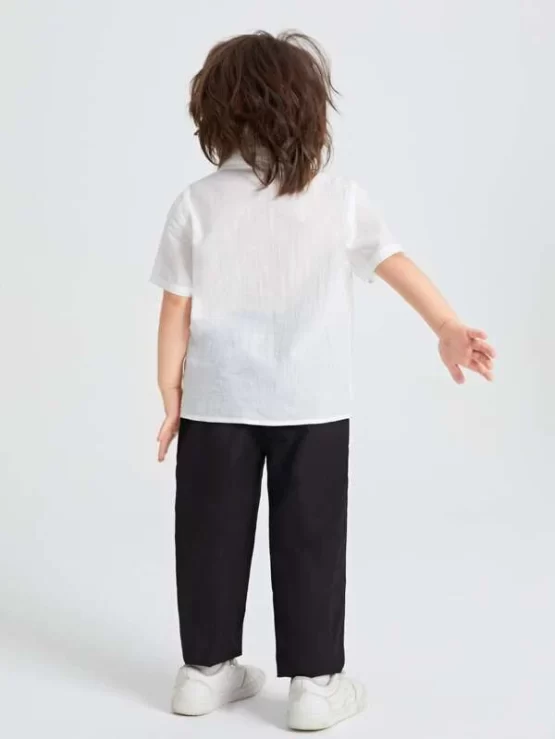 Toddler Boys Button Front Solid Top & Pants - Image 3