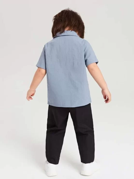 Toddler Boys Button Front Solid Top & Pants - Image 4