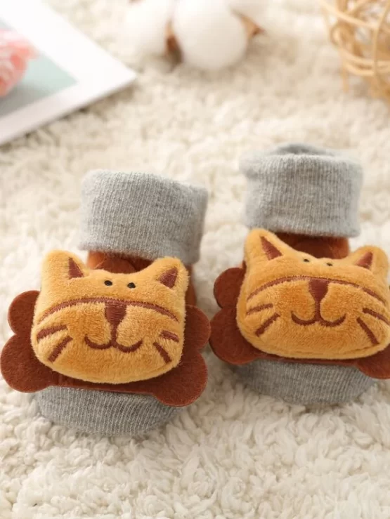 Two Pairs Baby Cartoon Animal Decor Socks - Image 2