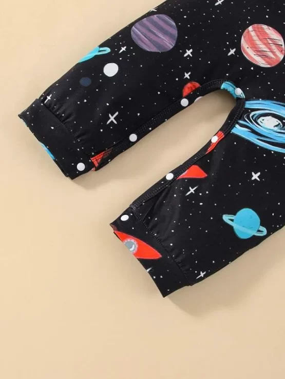 Baby Galaxy & Tee Rocket Print Jumpsuit - Image 3