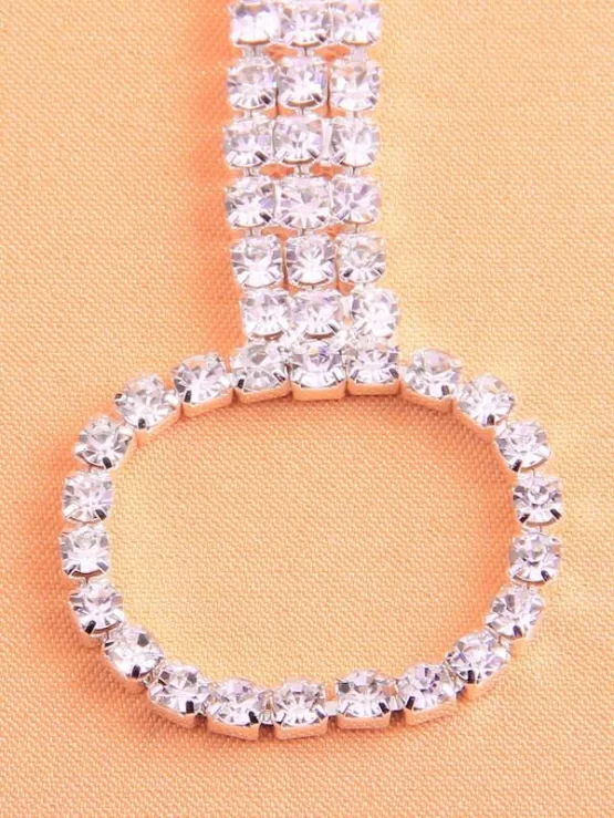 Glamorous Rhinestone Mittens Decor Anklet - Image 3