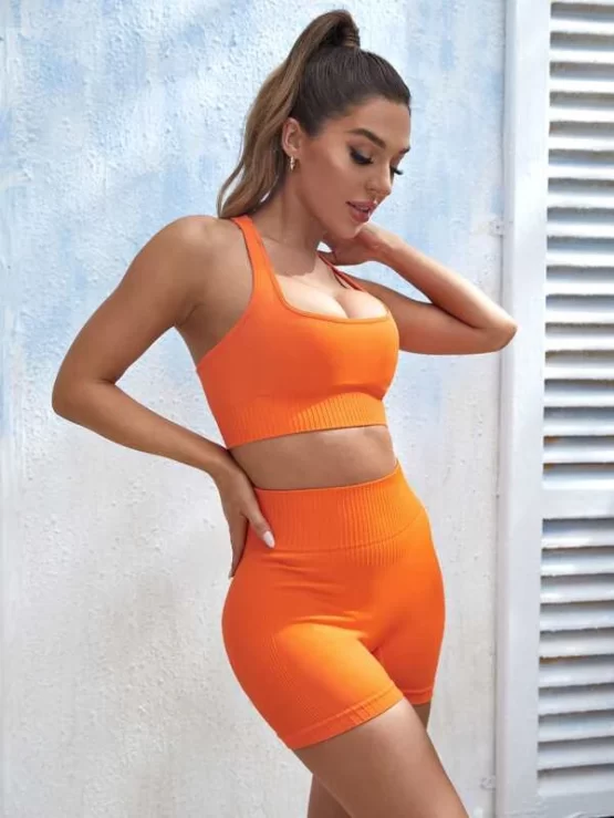 MARSHMELLOW Feels Like Skin Seamless Cut Out Sports Set - Image 3