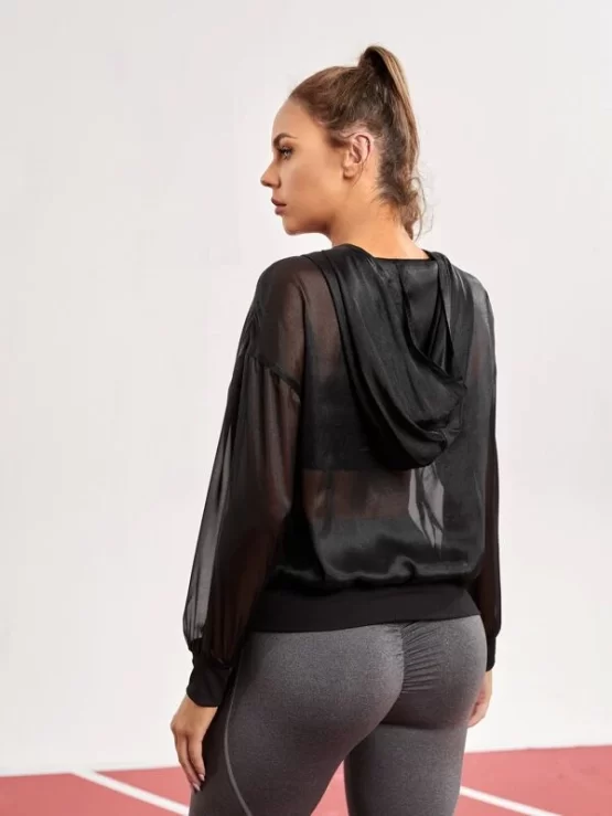 Drop Shoulder Sports Hoodie Without Tank Top - Image 3